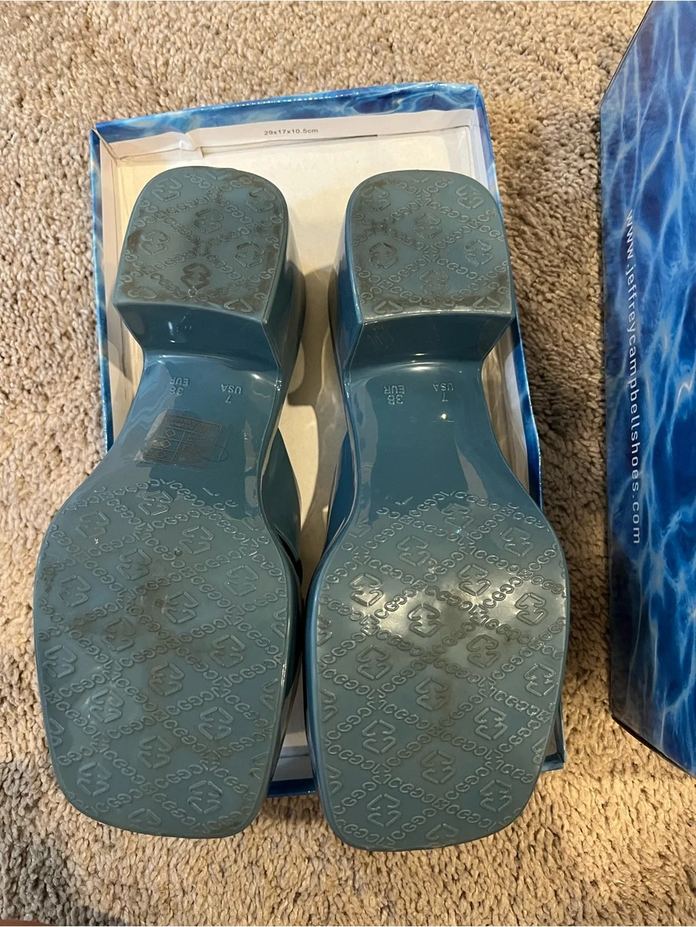 Jeffrey Campbell Blue Platform Jelly Heels - Women's Sandals
